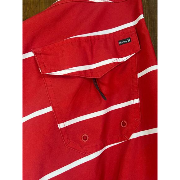 HURLEY men’s 36 Beachside Halton board shorts swim Red White - Picture 5 of 6
